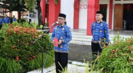 Foto : Yakob Yusuf Pimpin Apel Korpri Peringatan Hari patriotik Gorontalo 23 Januari 2025