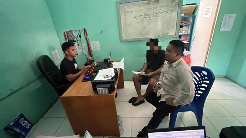 Foto : Interogasi Pihak Polres Gorontalo Kota Terkait Terduga Pelaku Pengedar Narkoba 