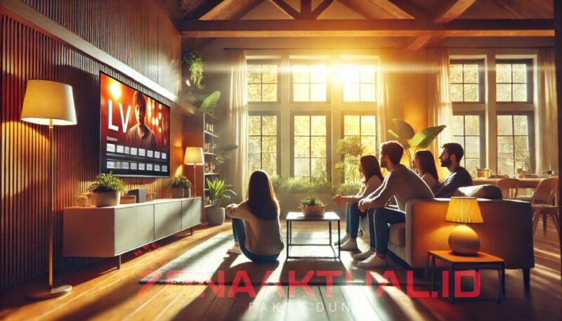 Ilustrasi - Sekeluarga Menonton Televisi