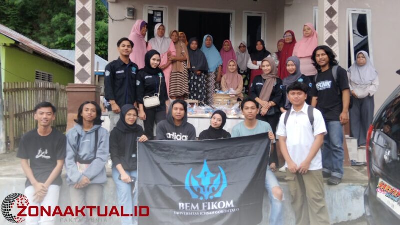 Foto : Badan Eksekutif Mahasiswa Fakultas Ilmu Komputer Ichsan Gorontalo Lakukan Penyaluran Dana Korban Banjir