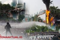 Potret - Demo Tolak Revisi UU TNI di Surabaya Berakhir Ricuh