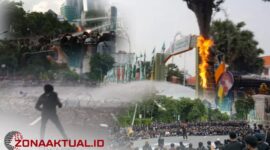 Potret - Demo Tolak Revisi UU TNI di Surabaya Berakhir Ricuh