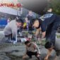 Foto - Polres Boalemo, TNI, Satpol PP, dan warga turun langsung melakukan perbaikan pada Rabu (26/3/2025) malam, setelah salat tarawih.
