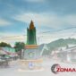 Foto - Pemandangan Langit Kabupaten Boalemo terlihat tugu jagung dan Jembatan HM. Soeharto 