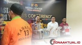 Foto : Conference Pers Polda Gorontalo terkait kasus penimbunan BBM Bersubsidi oleh oknum warga di Gorontalo Utara 