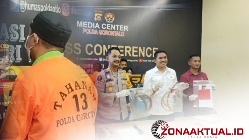 Foto : Conference Pers Polda Gorontalo terkait kasus penimbunan BBM Bersubsidi oleh oknum warga di Gorontalo Utara 