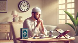 Ilustrasi - Seorang muslim sedang khusyuk berdoa saat sedang puasa Ramadhan di hari jumat