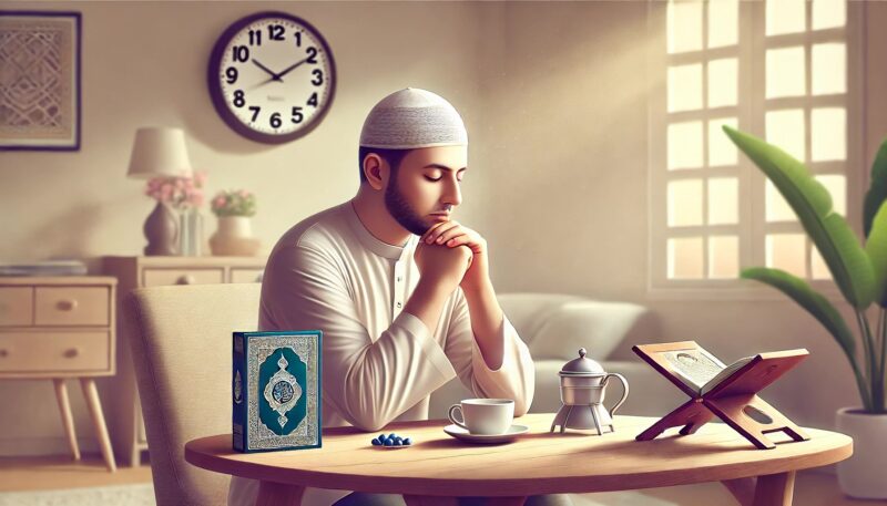 Ilustrasi - Seorang muslim sedang khusyuk berdoa saat sedang puasa Ramadhan di hari jumat