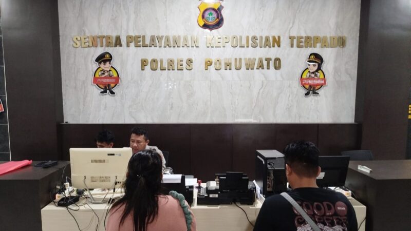 Foto : Pelaporan Wartawan di Polres Pohuwato terkait pemerasan tambang