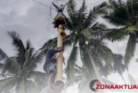 Foto : Suasana Desa Piloliyanga, Kecamatan Tilamuta, Boalemo, Minggu (6/4/2025), mendadak ramai dipenuhi gelak tawa dan sorak sorai
