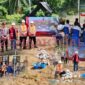 Foto : peletakan batu pertama untuk barak siaga Polres Boalemo