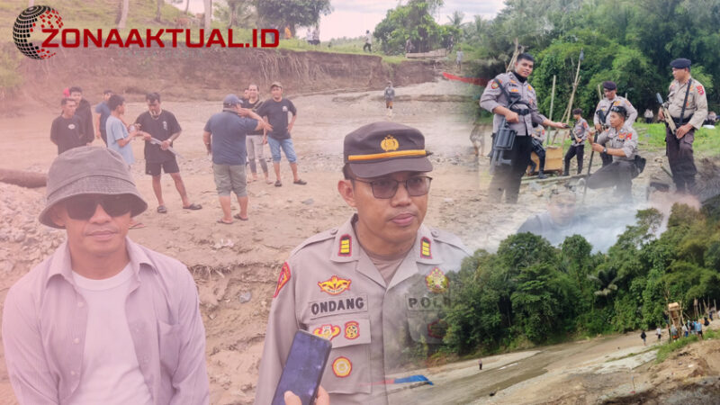 Foto : Polres Boalemo menertibkan aktivitas Tambang Ilegal di Saripi Paguyaman