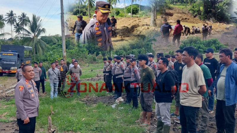 Foto : Penertiban Pertambangan Ilegal Oleh Polres Boalemo, Kamis (5/6/2025).