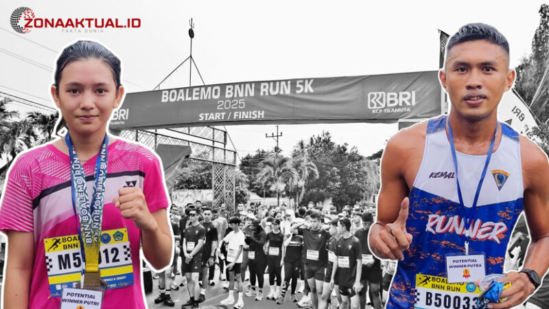 Foto : Juara Satu Putra dan Putri Pada Fun Run 5K Boalemo 2025