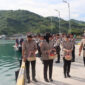 Foto : Polres Boalemo Gelar Upacara Tabur Bunga di Pelabuhan Tilamuta Peringati HUT Bhayangkara ke-79