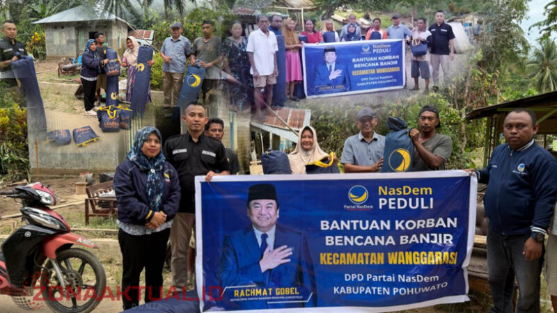 Foto : Pemberian Bantuan dari Rahmat Gobel kepada Korban Banjir di Pohuwato