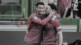 Foto : Cristiano Ronaldo dan Mendiang Diogo Jota