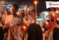 Foto : Pawai Obor di Desa Buti, Kecamatan Mananggu, Kabupaten Boalemo