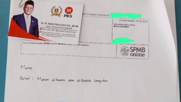 Foto : Memo Titip Siswa di SPMB (Source Detik)