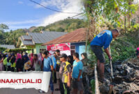 Foto : Jelang HUT RI ke-80, TNI, Mahasiswa KKD Universitas Muhammadiyah Gorontalo, dan Warga Mohungo Kompak Gelar Kerja Bakti Lingkungan