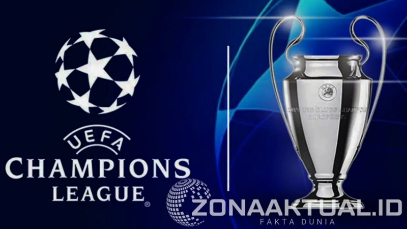 Foto : Emblem dan Piala Champions League UEFA