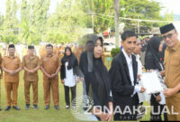 Foto : Apel Awal Bulan yang di pimpin oleh Wakil Bupati Boalemo Lahmudin Hambali