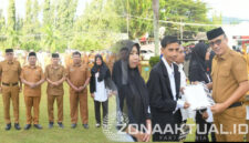 Foto : Apel Awal Bulan yang di pimpin oleh Wakil Bupati Boalemo Lahmudin Hambali