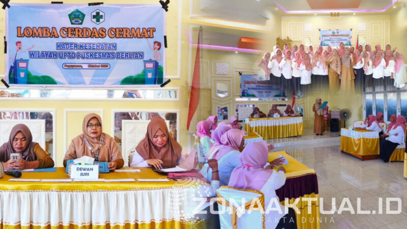 Foto : UPTD Puskesmas Berlian Kecamatan Paguyaman menggelar lomba cerdas cermat antar kader kesehatan