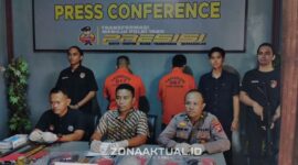Foto : Pers Conference Polres Boalemo terkait penangkapan pelaku pencurian sarang burung walet