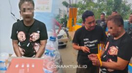 Foto : Barang Bukti dan Tersangka S.D. saat diamankan satnarkoba polres Boalemo
