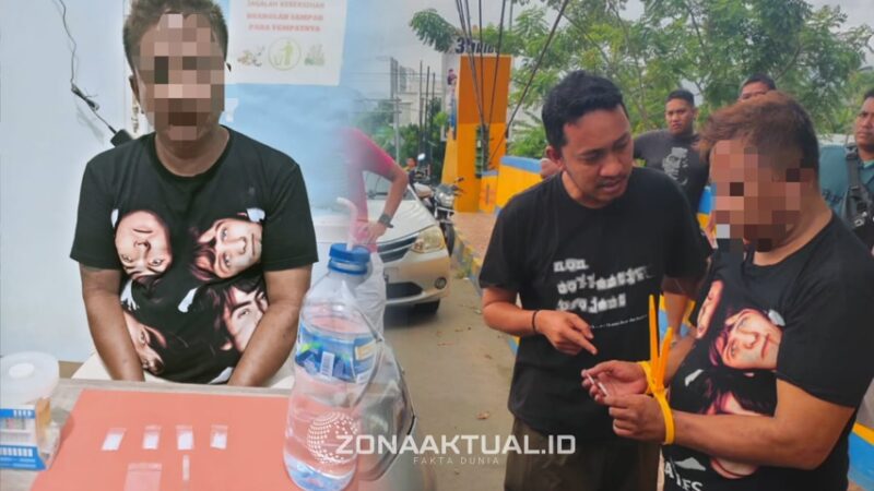 Foto : Barang Bukti dan Tersangka S.D. saat diamankan satnarkoba polres Boalemo