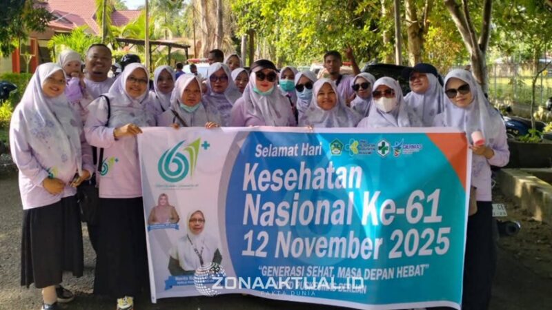Foto : Puskesmas Berlian Laksanakan Giat Jalan Sehat untuk memeringati HKN ke 61