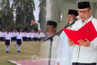 Foto : Pemerintah Kabupaten Boalemo memperingati Hari Santri Nasional yang dipusatkan di lapangan Alun-alun Tilamuta, Rabu (22/10/2025).