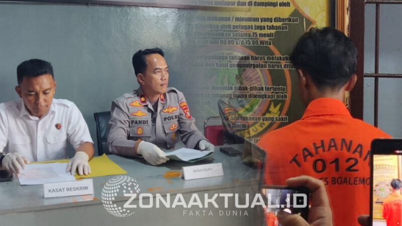 Foto : Conference Pers Polres Boalemo dan potret tersangka 
